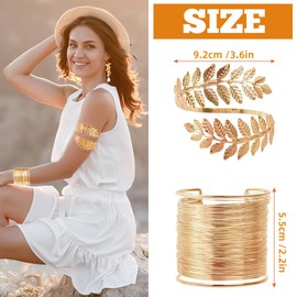 Laurel Wreath Headband Headdress Gold Set, Greek Goddess Golden Jewellery Costume Accessories Women, Golden Crown Headband Leaf Spool Upper Bangle Bracelet Earrings Metal Hair Accessories