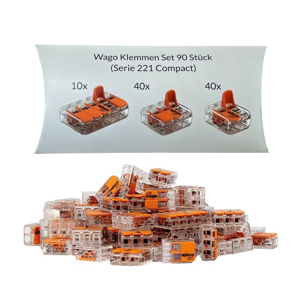 Wago Terminal Set of 90 Series 221 Compact 2, 3