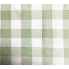 GFCC Round Check Polyester Tablecloth,Grass Green and White, 90-Inch