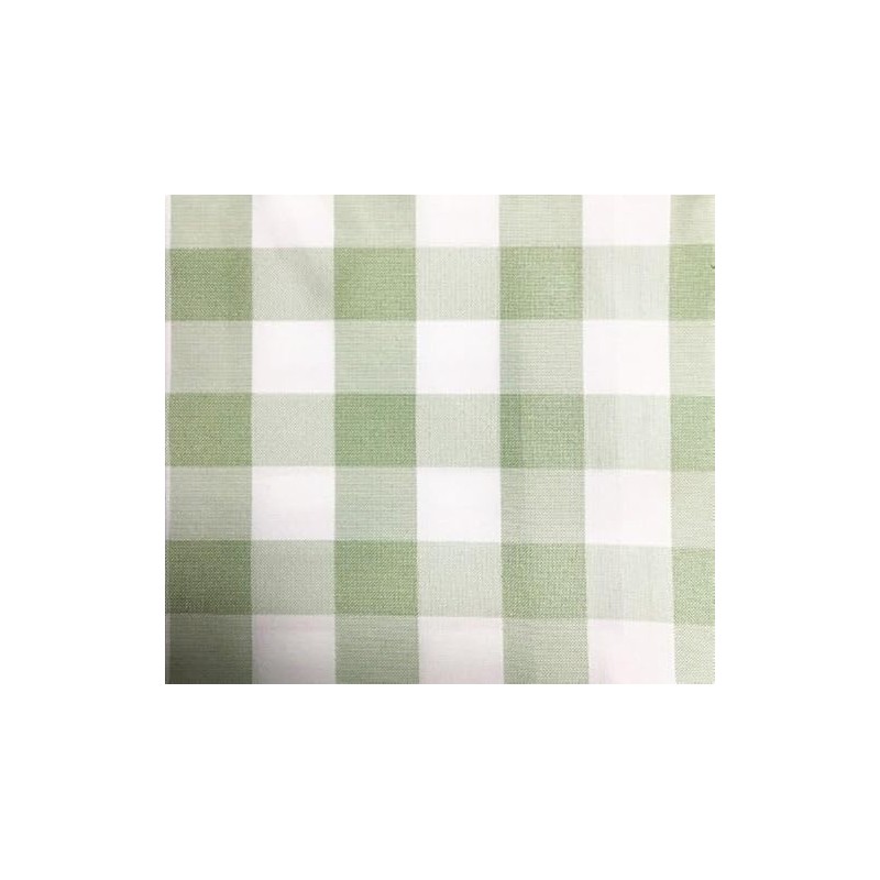 GFCC Round Check Polyester Tablecloth,Grass Green and White, 90-Inch