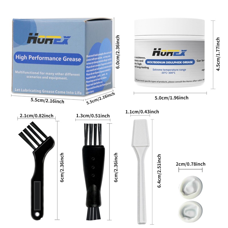 Horex Automotive Moly Grease 5% Molybdenum Disulfide Lithium Lubricating 50g