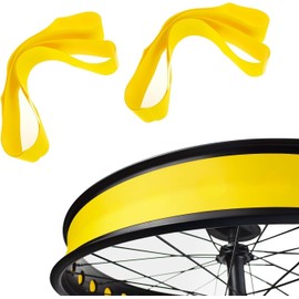 MAXFOOT 20x4.0 Bike Rim Strips, Fat Tire Bicycle Rim Tape, Puncture & Temperature Resistant PVC Inner Tube Protector for Road Bike MTB Bike, Waterproof, Yellow, 2 Pcs