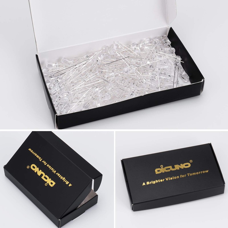 DiCUNO Light Emitting Diode, 0.2 inch (5 mm), 7 Colors,