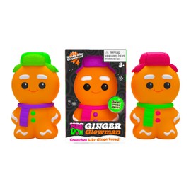 Nee Doh Ginger Glowman – Juego de 3 regalos | Crujiente, que brilla en la oscuridad con relleno sensorial | A partir de 3 años