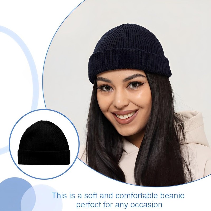 VYIBPDY Men's Knitted Beanie Hat with Envelope, Chiaro, M
