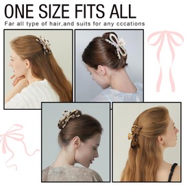 Jayongnee 3 PCS Bow Hair Claw Clips for Women - Non-Slip Hair Clamps for Thin or Thick Hair - Cute Butterfly Hair Accessories for Women Girls - Elegant Hair Styling Accessories (bow 2, large)