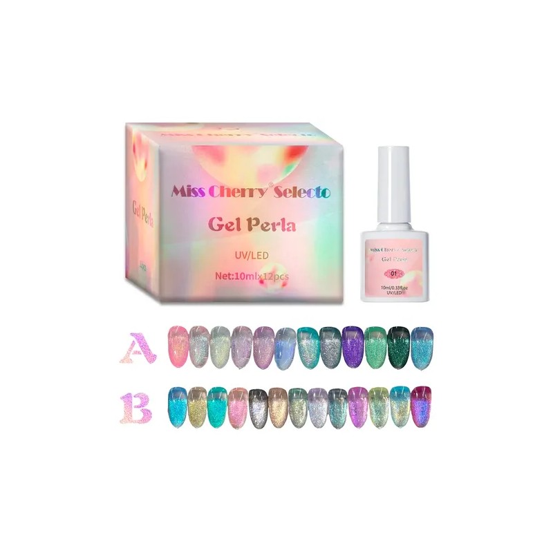 Miss Cherry Gel Semipermanente Efecto Brillo Gama Perla