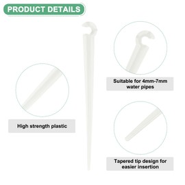 M METERXITY 100-Pack Drip Irrigation Support Stakes, 4.3" Strong Plastic Universal Tubing Hold Stakes for 4/25"-7/25" Tubing Garden Securing Pegs for Drip System/Greenhouse