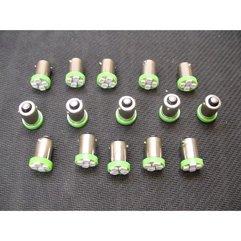 Lumiglow 15 BRIGHT Green LED Instrument Panel Dashboard BA9S 1815