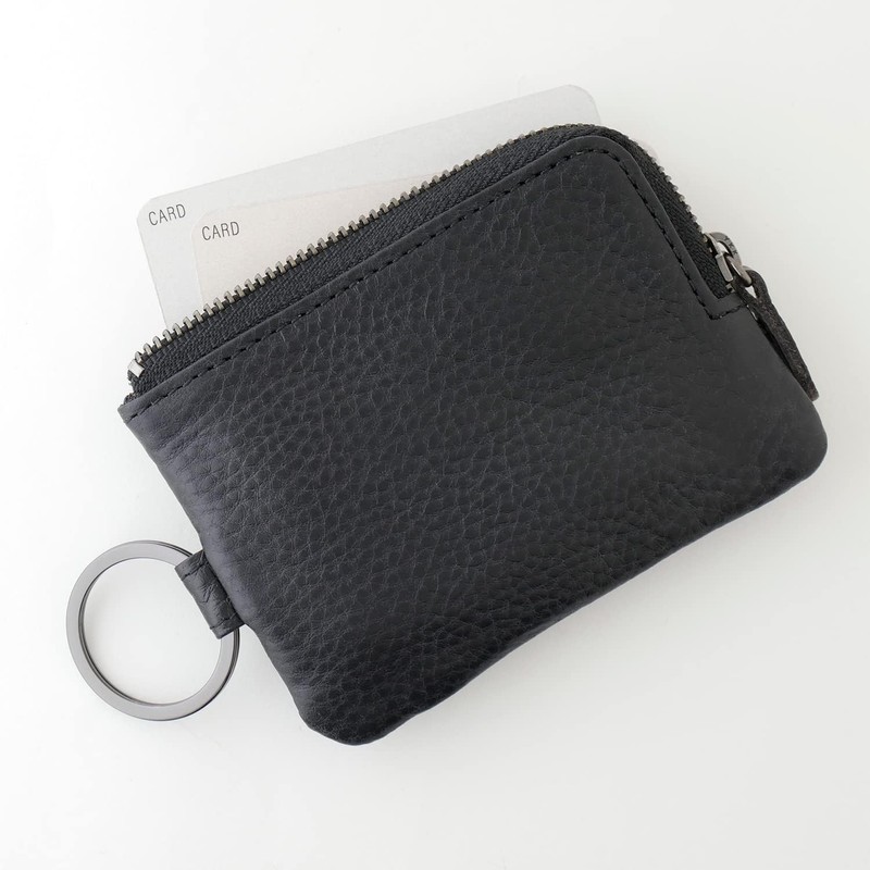Slip-On AZ Key Pouch, Solid Black, A-IAZ-4506, Genuine Leather, Key
