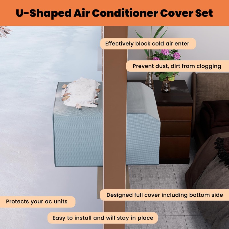 GCGOODS U-Shaped Air Conditioner Cover Set, Outdoor Air Conditioner Cover