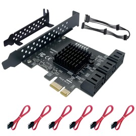 PCIe x1 to 6-Port SATA 3.0 Controller 6Gbps ASM1166 with 6 Cable SSD/HDD
