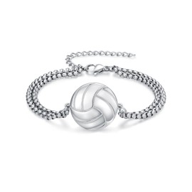 Volleyball Bracelets for Women Men Volleyball Gifts 925 Sterling Silver Sport Jewelry Graduation Gifts for Her