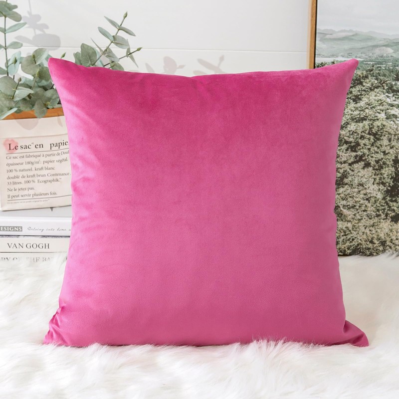 Artscope Luxury Velvet Cushion Covers Decorative Square Pillowcases Soft Solid