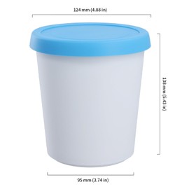 HOIGON 6 PCS Ice Cream Containers, 1Qt Reusable Freezer Storage Containers with 6 Colors Silicone Lids, Homemade Dessert Storage Tubs for Home and Store