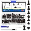 Glarks 150 Sets Black Chicago Screws Assorted Kit, M5 x