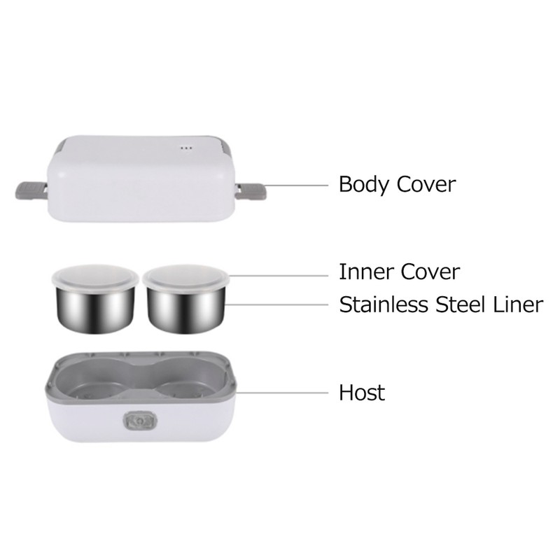 Electric Lunch Box Pluggable Heating Single / Double Layer Insulation