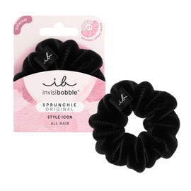 invisibobble Hair Scrunchie Black Scrunchie Dusk Till Dawn, Hair Bobbles Strong Hold for Girls and Women, Scrunchies Velvet Black, Designed in the Heart of Munich, Pack of 1