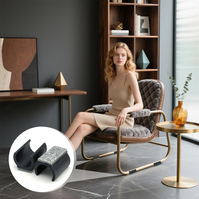 Felt gliders for cantilever chairs, 16 pieces, clamping shell gliders,