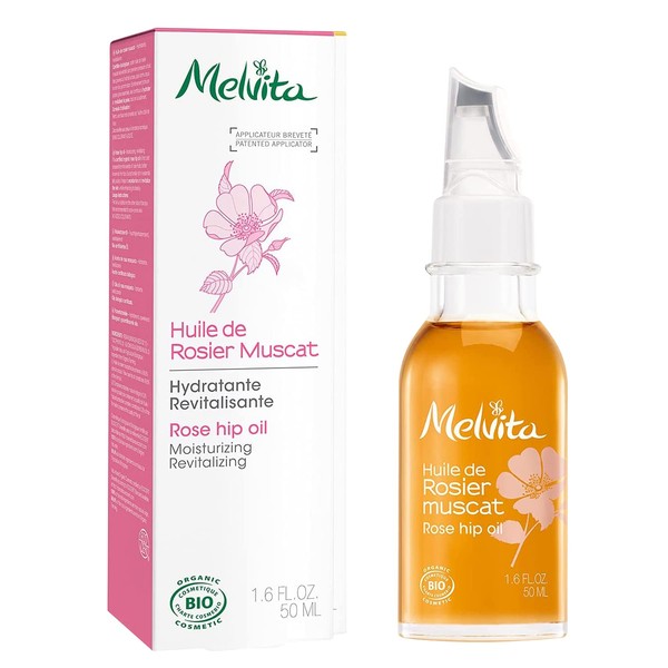 Melvita Bio Oil, Rosehip Oil, 1.7 fl oz (50 ml), Organic Beauty Oil, Organic Cosmetics, Aging Care (Care For Your Age), Texture, Moisturizing, Firm Skin