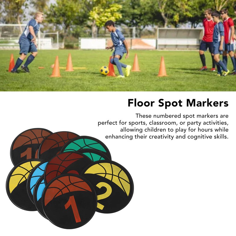 Flat Cones Spot Markers Numbered Floor Spot Markers Set Soccer