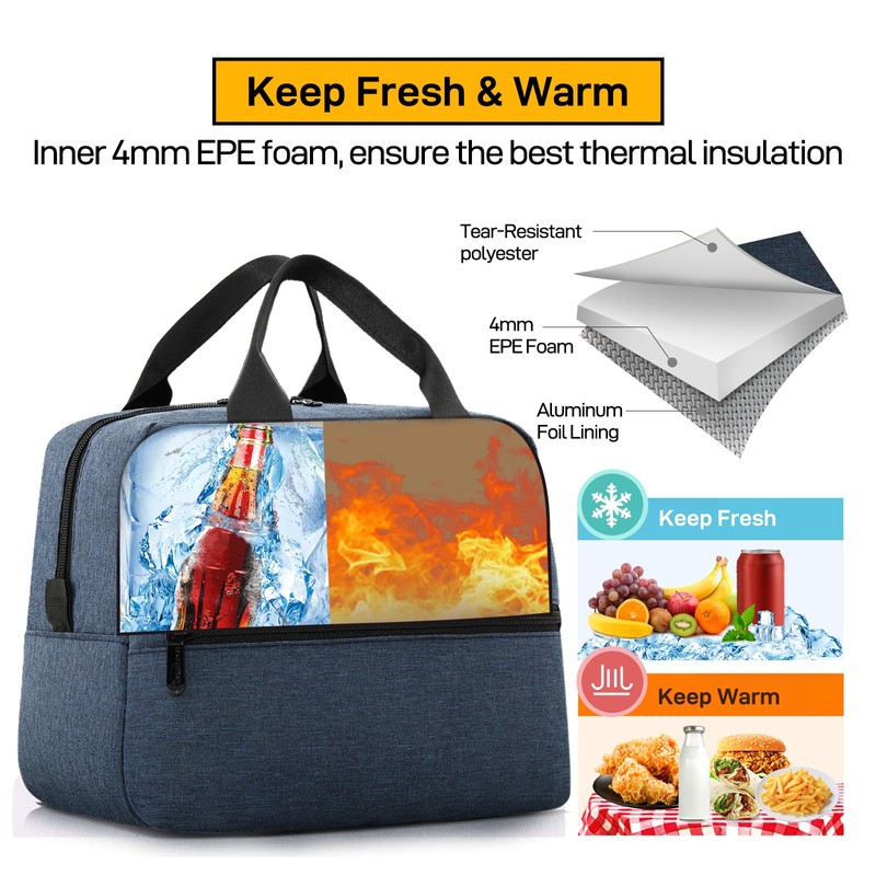 HOMESPON Insulated Lunch Bag for Women Men Lunch Box Cooler