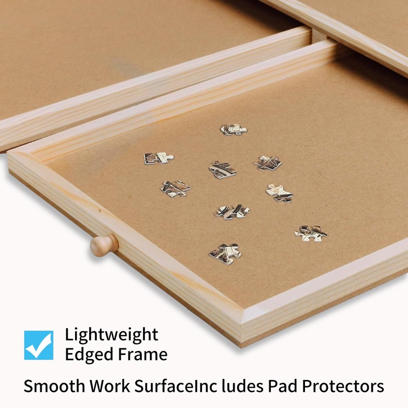 500 Piece Puzzle Board with Drawers, Small Puzzle Board 14"
