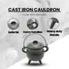 Reusable 4-Inch Cast Iron Cauldron Candle with Lid and Hanging