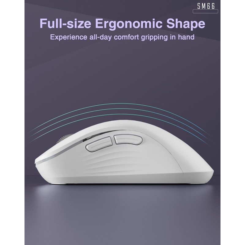 SOLAKAKA SM66 Pink Silent Dual Mode 2.4GHz Wireless Mouse, Adjustable