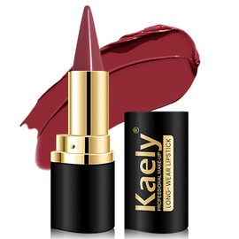 Kaely Dark Red Gradient Matte Lip Liner Pencil & Lipstick Crayon Combo for Women, 2in1 Flawless Contour Gradual Ombre Effect Lip Pencil Makeup Waterproof, labiales mate 24 horas originales, 03