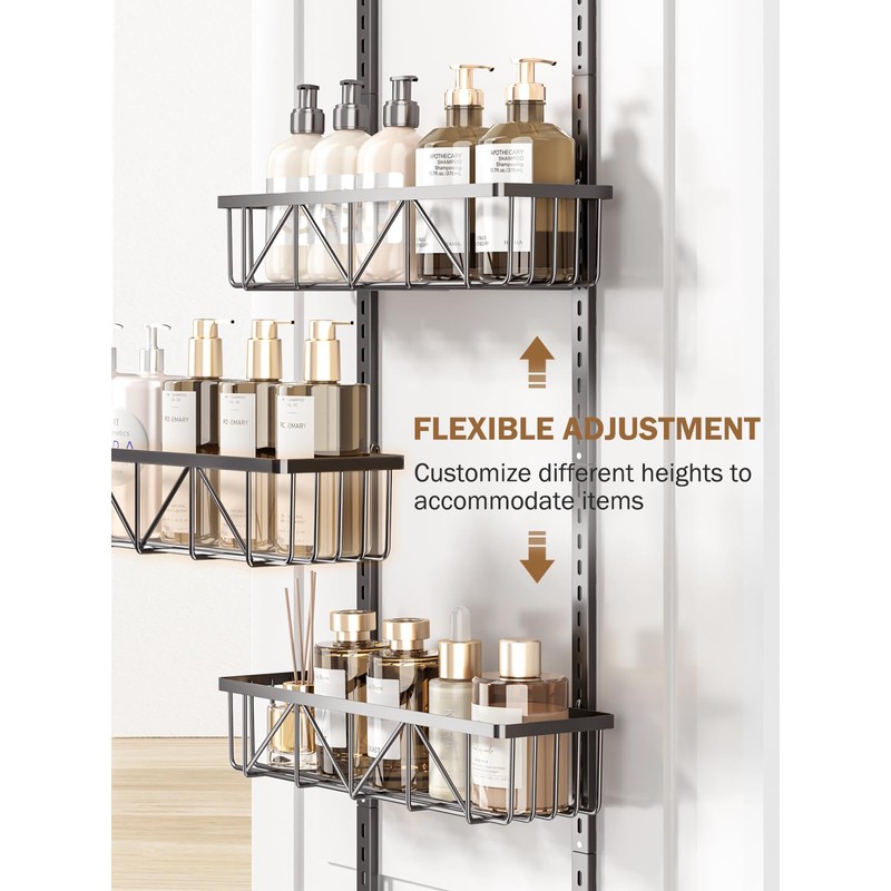 Delamu Adjustable Over the Door Pantry Organizer, 9-Tier Metal Pantry