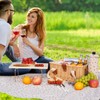 HappyPicnic Picnic Basket for 2, Handmade Wicker Picnic Set with