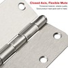 30 Pack Rounded Satin Door Hinges Brushed Nickel 3.5 Inch