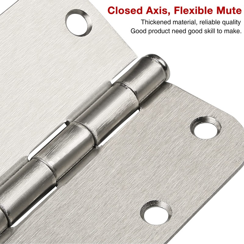 30 Pack Rounded Satin Door Hinges Brushed Nickel 3.5 Inch
