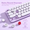 MIKIBY i68 Wireless Typewriter Keyboard and Mouse Combo,Purple Keyboard with