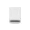 10 Strawberry Street Ceramic Simply White 6" Square Appetizer Plate,