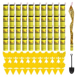 Pack of 60 Fruit Fly Traps Fly Trap Adhesive Trap Fly Catcher Adhesive Strips and Yellow Stickers Fungus Gnats, Fruit Fly Trap Indoor Outdoor Yellow Panels Mosquito Trap