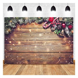 Winter Snowflake Gold Glitter Christmas Wooden Wall Holiday Photo Background 7X5ft Vinyl Xmas Party Photography Backdrops Kids Portrait Family Party Photo Studio Booth Props