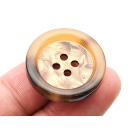 CRAFTMEMORE Tortoiseshell Resin Buttons 4 Holes Button for Garment Sewing Men's Suit DIY Crafts TG47 (15mm Brown, 12pcs)