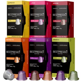 Bestpresso Coffee for Nespresso Original Machine 120 pods Certified Genuine Espresso Variety Pack Pods Compatible with Nespresso Original