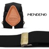 MENDENG Suspenders for Men Black Bronze Snap Hooks for Belt