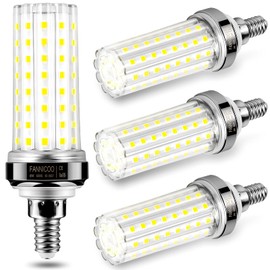 E12 LED Bulbs,20W LED Corn Light Bulb 150W Equivalent 2000 Lumen 6500K Cool Daylight White Non-dimmable LED Candelabra Bulbs Pack of 4