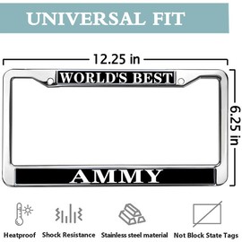 World's Best Chrome License Plate Frame Metal Woman Girl Gift License Plate Frame for Women Wife Mom