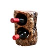 THY COLLECTIBLES Natural Handcarved Tree Stump Wood Wine Bottle Holder