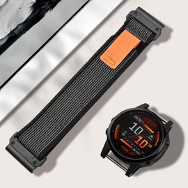 Koazon Trail Loop Nylon 26mm Quick Release Watchband Compatible with Garmin Fenix 8 51mm/Epix Pro 51mm,Soft Adjustable Sport Strap for Fenix 7X/6X/5X/Insintct 2X/Enduro 3/Descent MK2i Men Women