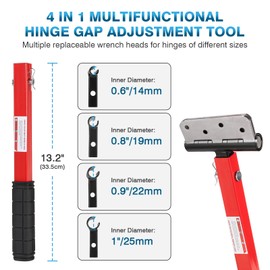 IRONWALLS Door Hinge Adjustment Tool, 14-25mm 4 in 1 Hinge Gap Adjusting Wrench Kit for Residential and Commercial Doors, Heavy Duty Steel Door Hinge Bender Wrench, Hinge Repair Tool