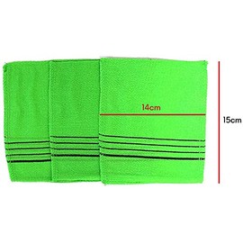 Daesung Sweetener, Korean Exfoliating Glove (Pack of 3), Exfoliating Towel, Korean Exfoliating Bath Washcloth (3 Pieces), Death Skin Remover, Made in Korea, Green