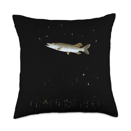 Snook Fishing Rod and Reel Combo Lure Snook Fisherman Throw Pillow