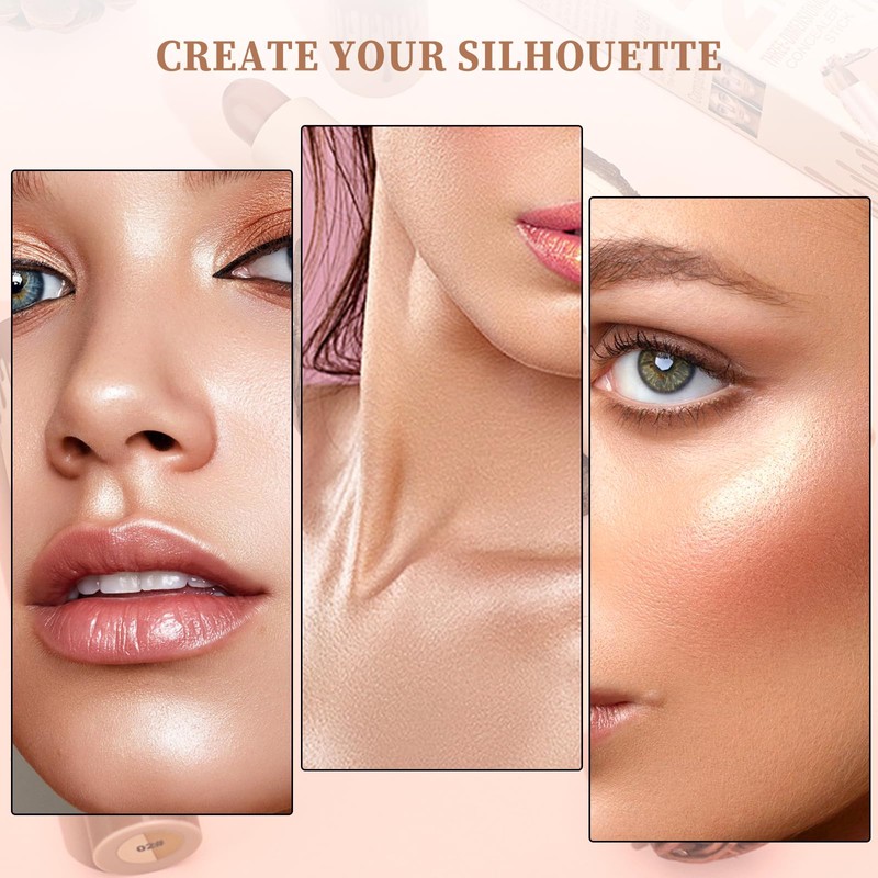Cream Bronzer Contour Highlighter Stick - Double-End Cream Contouring Stick