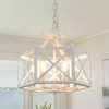 ZSDHXi 6-Light Antique White Pendant Light, Modern Farmhouse Chandeliers for